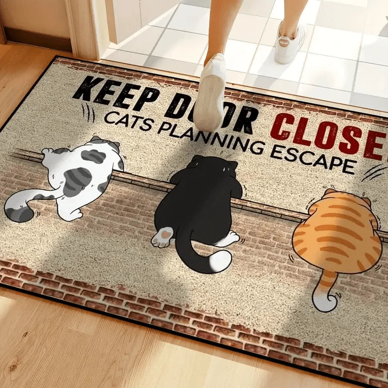 VIKAMA Cartoon Cute Carpet Cat Floor Mat Door Mat Welcome Carpet Outdoor Carpet Rug For Bedroom Living Room Carpet Washable Carp