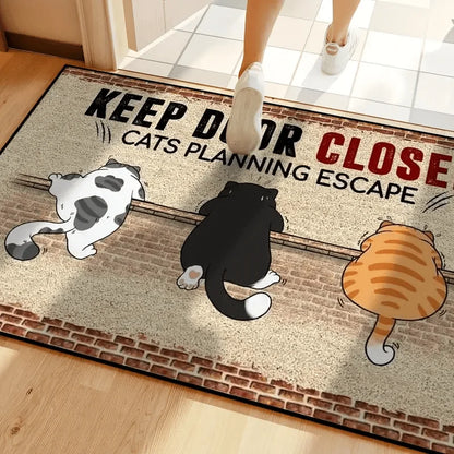 VIKAMA Cartoon Cute Carpet Cat Floor Mat Door Mat Welcome Carpet Outdoor Carpet Rug For Bedroom Living Room Carpet Washable Carp