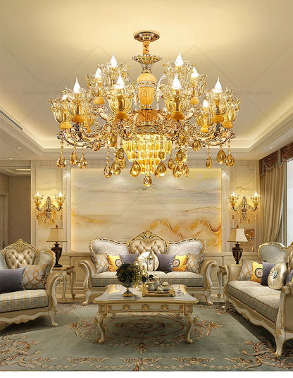 Postmodern Chandelier Living Room Lights European Dining Room Bedroom Home Master Luxury Atmospheric Lamps Villa Crystal Lamps