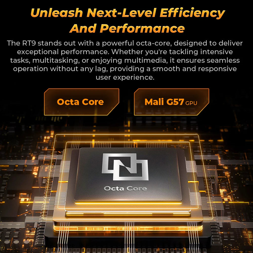 OUKITEL RT9 Rugged Tablet - 10.1" HD Display, 24(6+18)GB+256GB, IP68 IP69K Waterproof, 11000mAh Battery Android 14 Tablet PC