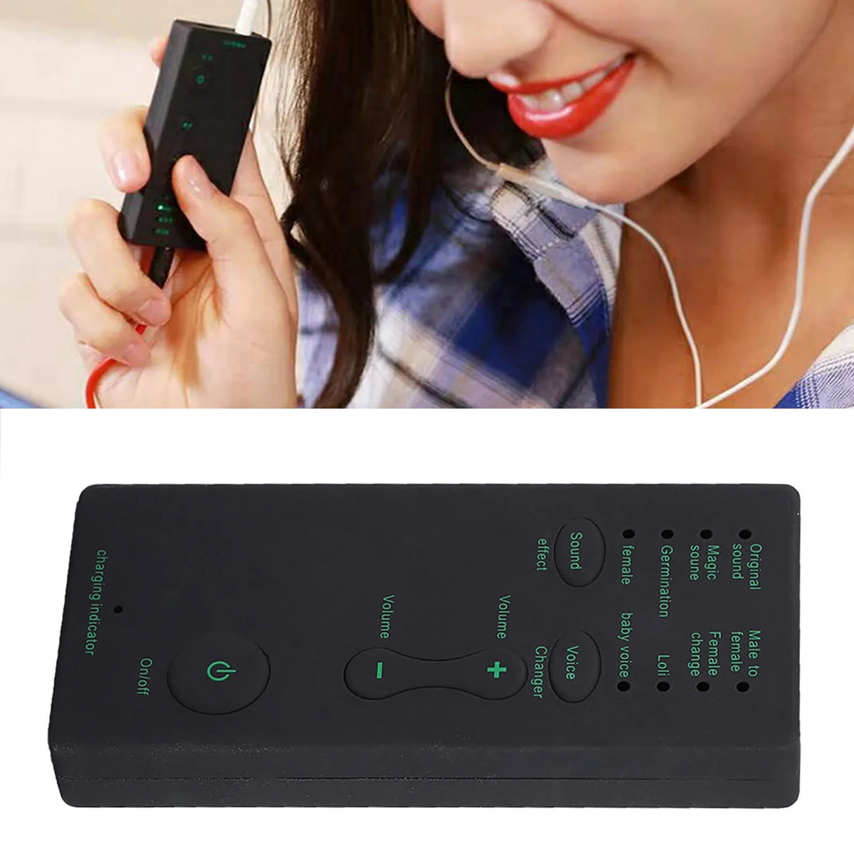 Audio Sound Card Portable Mini Voice Changer Live Broadcast Sound Card For Mobile Phone PC (English Version) External Sound Card