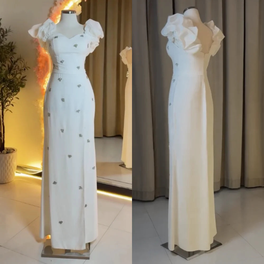 Customized Jersey Rhinestone Sweetheart A-line Long Dresses Bespoke Occasion Party Gown Modern Style Elegant Glitter Formal