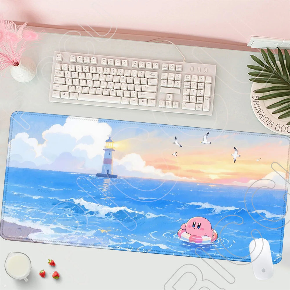 HD Printing Mouse Pad Laptop Extended protective Pad Computer Game Mousepad Cartoon K-Kirby PC Accessories Keyboard XXL Desk mat