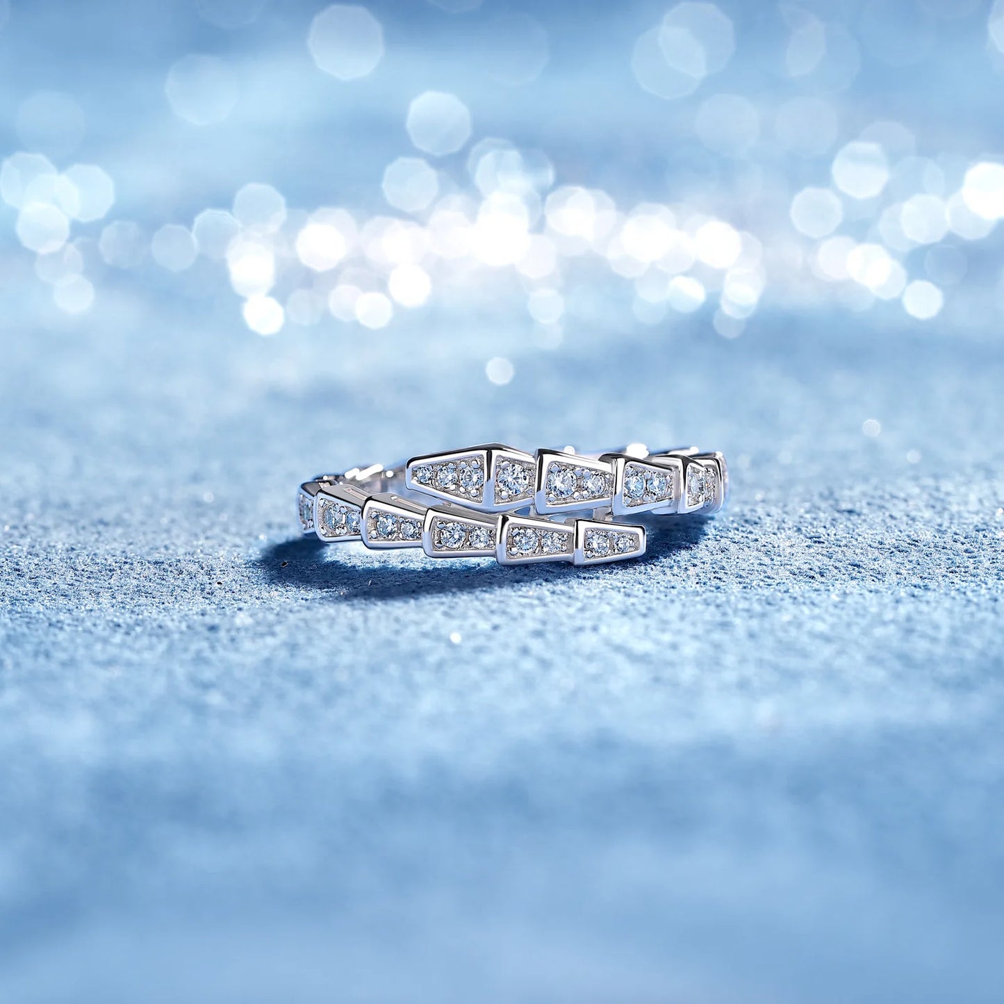 0.37CTW Luxury S925 Silver Moissanite Ring for Women Stackable Eternity Band Engagement Jewelry