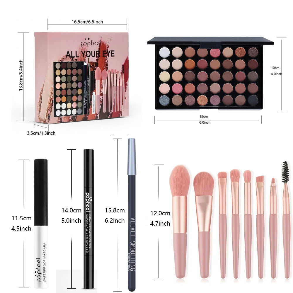 POPFEEL Complete Holiday Makeup Gift Set – Perfect Surprise for Friends and Family, Easy to Use for a Stunning Transformation.