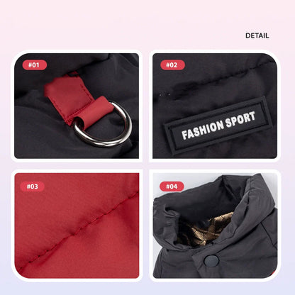 Winter Warmth Cotton Clothing for Pet Thickened Jumpsuit Coat Graphene Windproof Waterproof Pullable Dog Clothes
