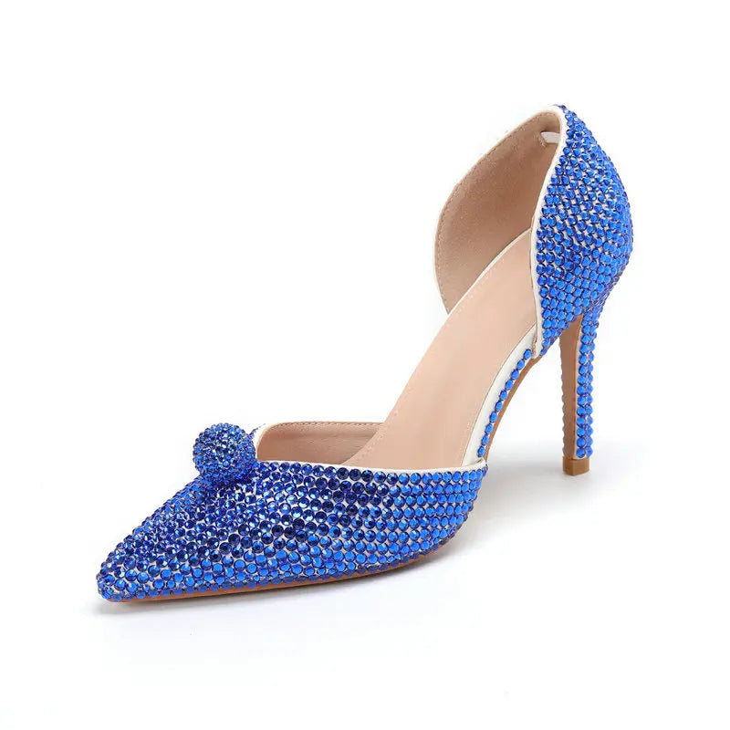 Ins Fashion Runway Show Luxury High Heel Color Hot Diamond Gradient Women'S Shoes Sandal Blingbling Wedding Shoes Dinner Pumps