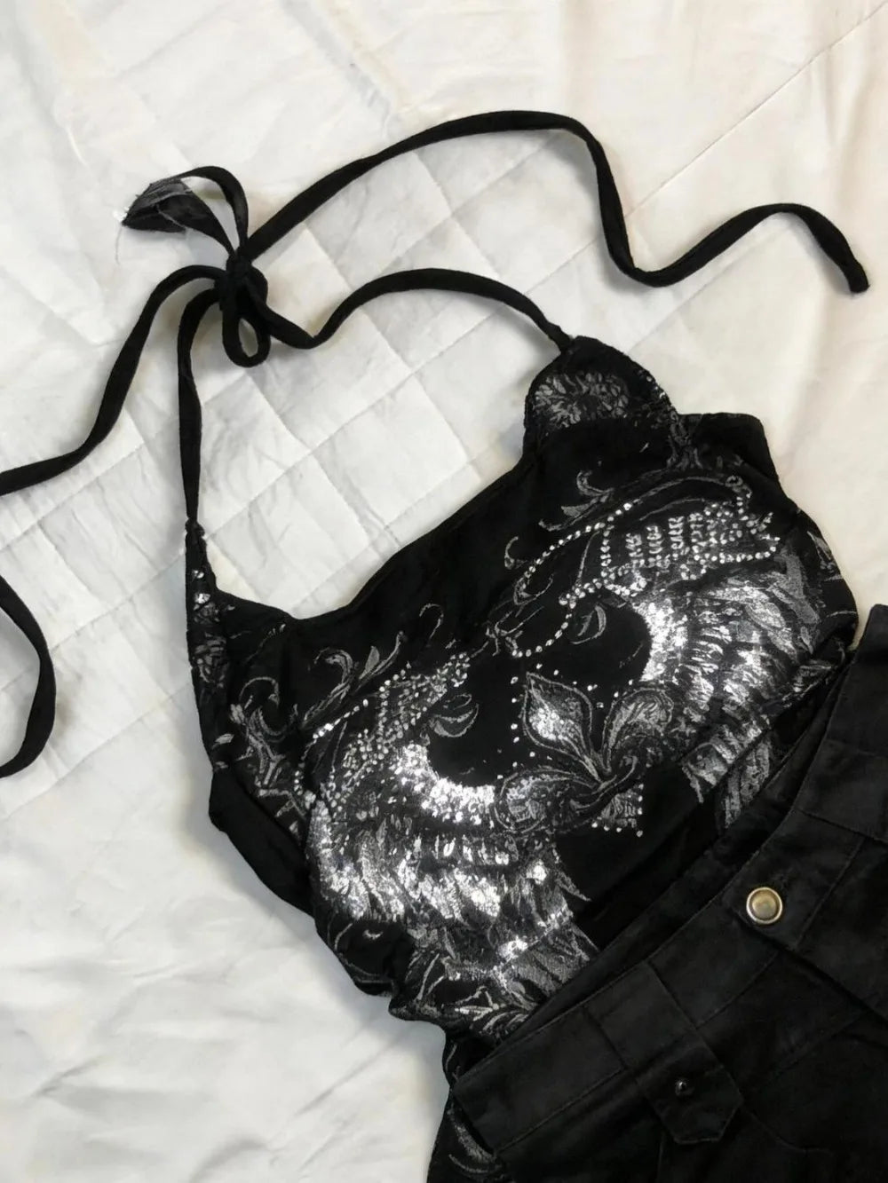 Sexy Hottie Y2k Aesthetic Rose Print Halter Vest Women Vintage Slim Fit Camis Outerwear Crop Top Harajuku Hotsweet Short Tanks
