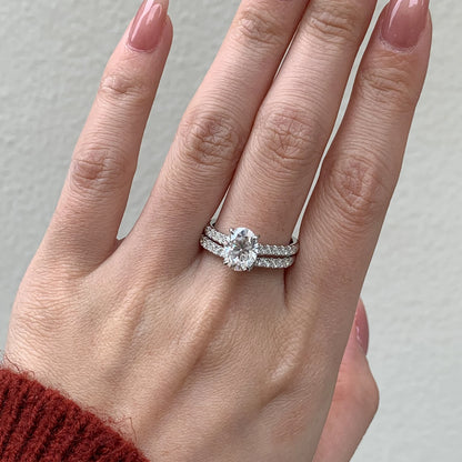 Newshe Moissanite Bridal Rings Set for Women D Color VVS1 Radian Oval Cut Engagement Ring 925 Sterling Silver Luxury Jewelry