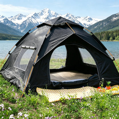PAKICETUS 1/2/3 Person Instant Dome Tent, 60 Seconds Quick Automatic Setup Dual Doors Portable Pop Up Tent with Carry Bag, Lightweight Backpacking Tent for Outdoor Adventure Hiking Backyard Use