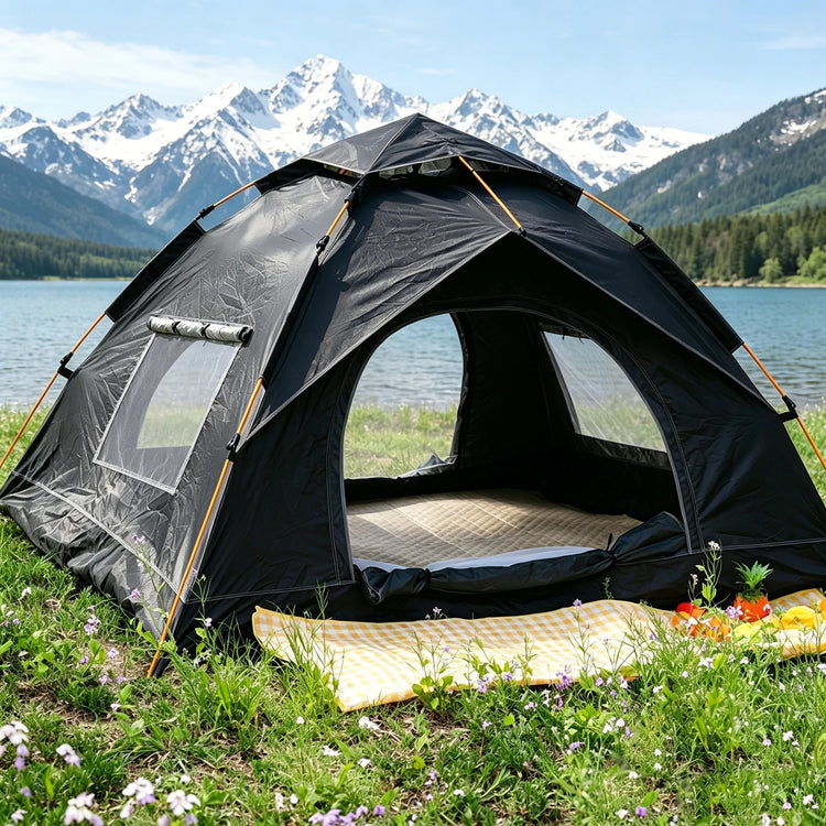 PAKICETUS 1/2/3 Person Instant Dome Tent, 60 Seconds Quick Automatic Setup Dual Doors Portable Pop Up Tent with Carry Bag, Lightweight Backpacking Tent for Outdoor Adventure Hiking Backyard Use