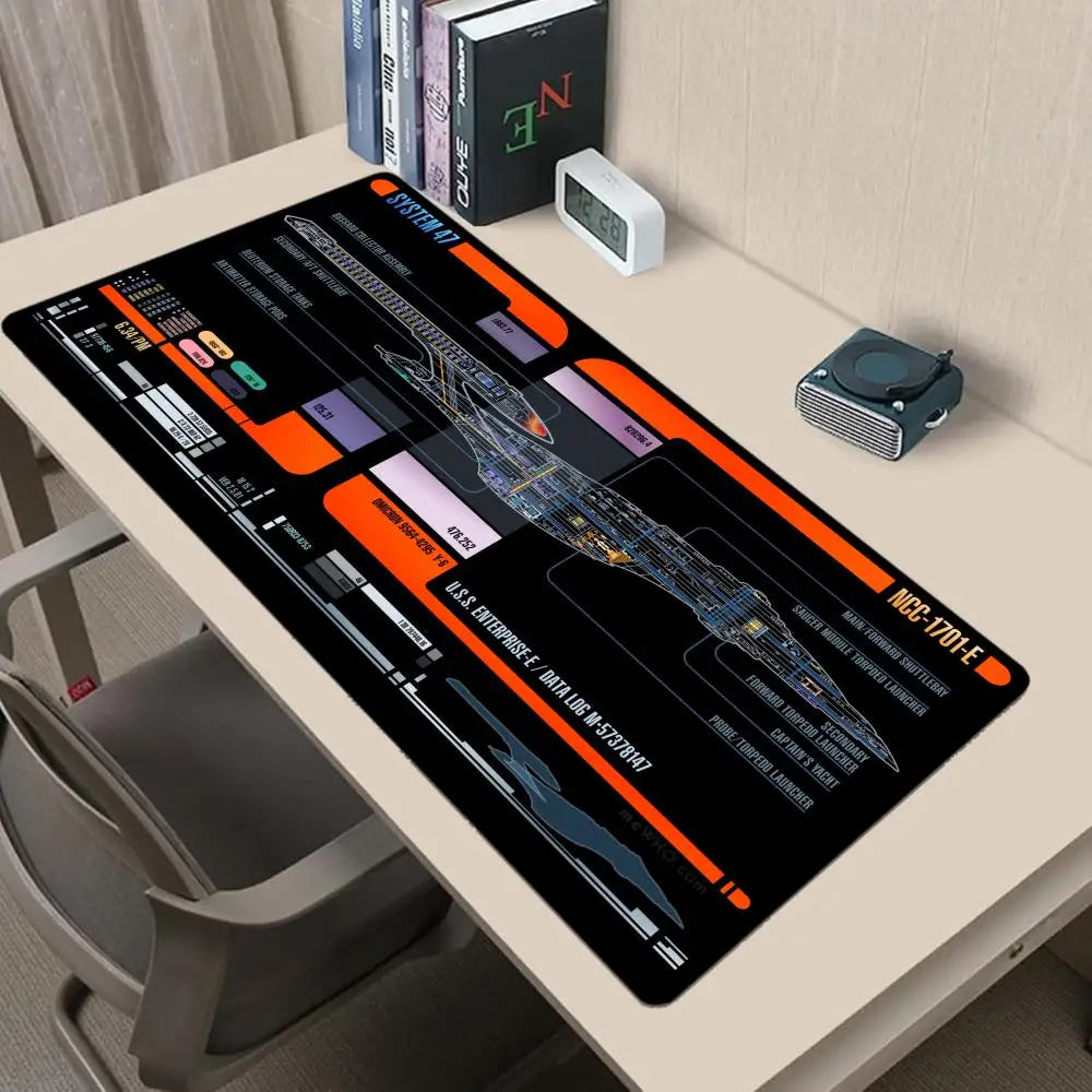 Spaceship Blueprints Mouse Pad Large Computer Office Game Table Mat Rubber Anti-slip Stitched Keyboard Mats 90x40 XXL Desk Pads