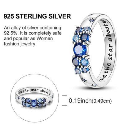 Rings Hot Sales 925 Sterling Silver Love Heart Sun Moon Star Iris Adjustable Rings For Women Wedding Birthday Party Jewelry Gift