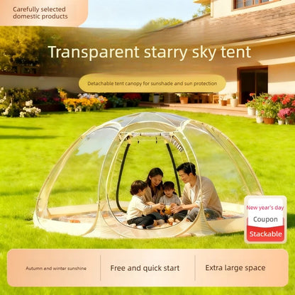 Transparent Bubble Tent for Winter Camping,Insulated Windproof Geodesic Dome Tent with Stargazing Skylight,Outdoor Glamping Tent