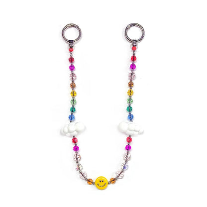 HERLOOK Y2K Bohemian Bag Charm for Women Red Heart Colorful Beads Chakra Energy Healing Pendant Fashion Jewelry Gift Accessory