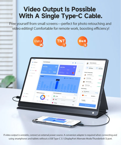 UPERFECT 15.6 " Toucscreen Monitor Built-in 10800mAh Rechargercable Battery 1080P FHD USB C HDMI 120Hz Portable Gaming Display