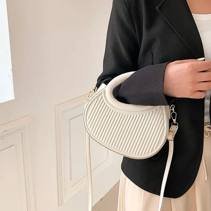 Chic Stripe Design Crossbody Bags for Women Elegant Synthetic Leather Handbag, Purse, Luxury Look Shoulder Bag for Everyday Use