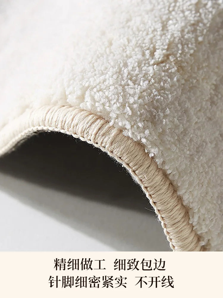 Cream Style Living Room Decoration Rug Light Luxury Rugs for Bedroom Fluffy Soft Cloakroom Carpet Household Washable Floor Mat