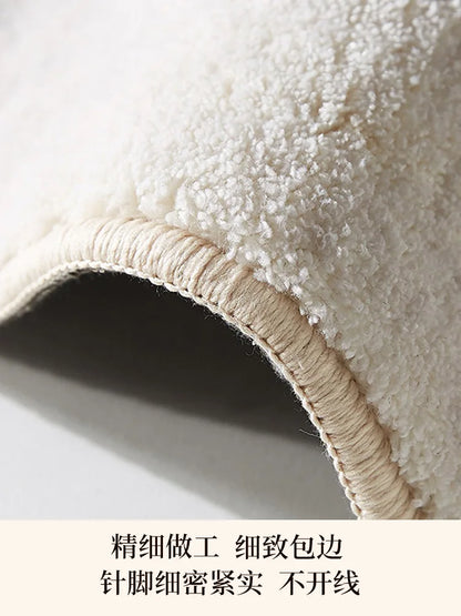 Cream Style Living Room Decoration Rug Light Luxury Rugs for Bedroom Fluffy Soft Cloakroom Carpet Household Washable Floor Mat