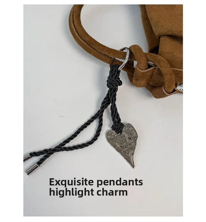 Small Suede Fashion Leather Shoulder Bags for Women 2025 Luxury Designer Brand Trend Crossbody Bag Females Short Handle Handbags