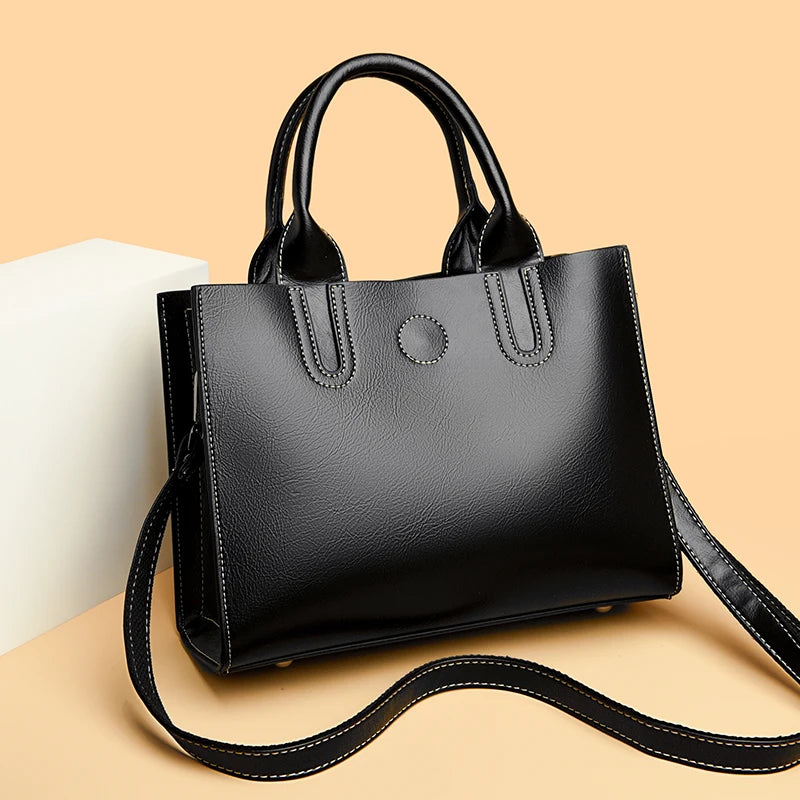 Luxury Female Trend Vintage Tote Bag High Quality Leather Crossbody Shoulder Bag Women Brand Designer Large capacity Handbag