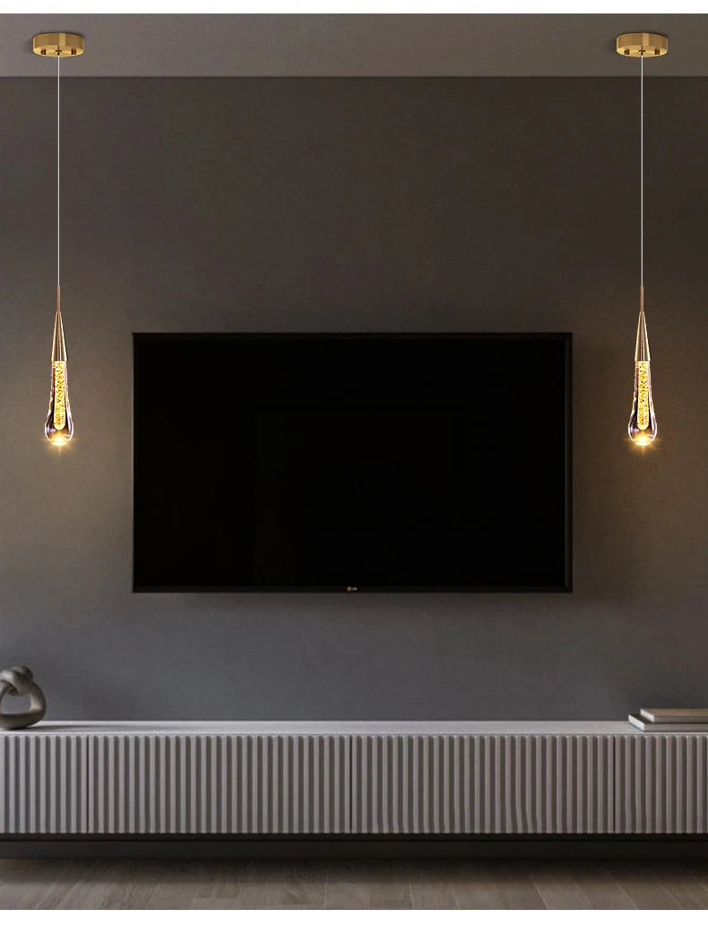 Crystal LED Pendant Lights Interior Lighting For Home Dining Table Hanging Lamp Bedside Living Room Decoration Pendant Light