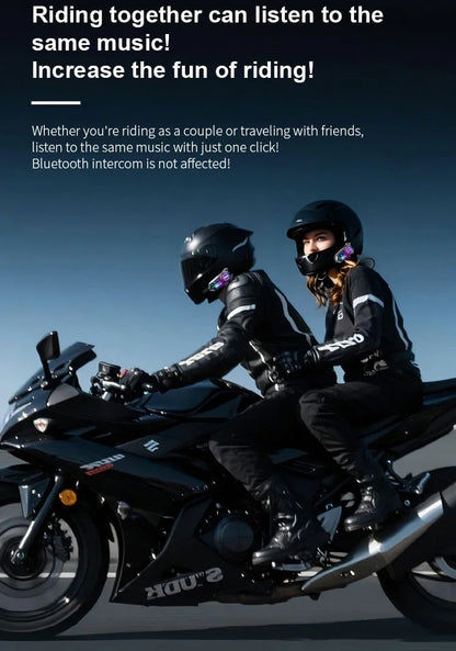 X3 Pro Motorcycle Helmet Bluetooth Headset 2-Riders Intercom 1000M BT6.0 IPX6 Waterproof Voice Assistant NoiseReduction FM Radio