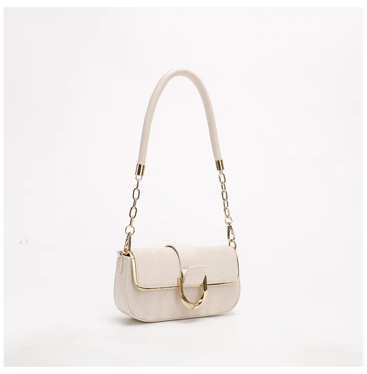 Sweet Pu Leather Women's Shoulder Bag Fashion Design Chain Ladies Underarm Bags Simple Square Female Handbags Crossbody Bag
