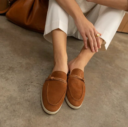 Designer Luxury Middle East Tassel Suede Leather Loafers for Women 2025 Slip On Slippers Flat Work Walking High Quality Shoes