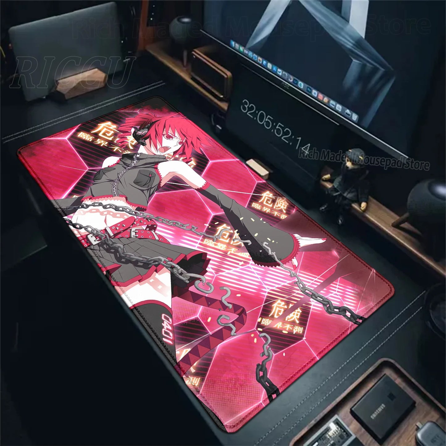 Cute Anime Girl K-Kasane Teto Mousepad Large Gaming Mouse Pad LockEdge Computer Keyboard Desk Mat PC Cabinet Tablepad XXL Mats