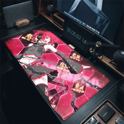 Cute Anime Girl K-Kasane Teto Mousepad Large Gaming Mouse Pad LockEdge Computer Keyboard Desk Mat PC Cabinet Tablepad XXL Mats