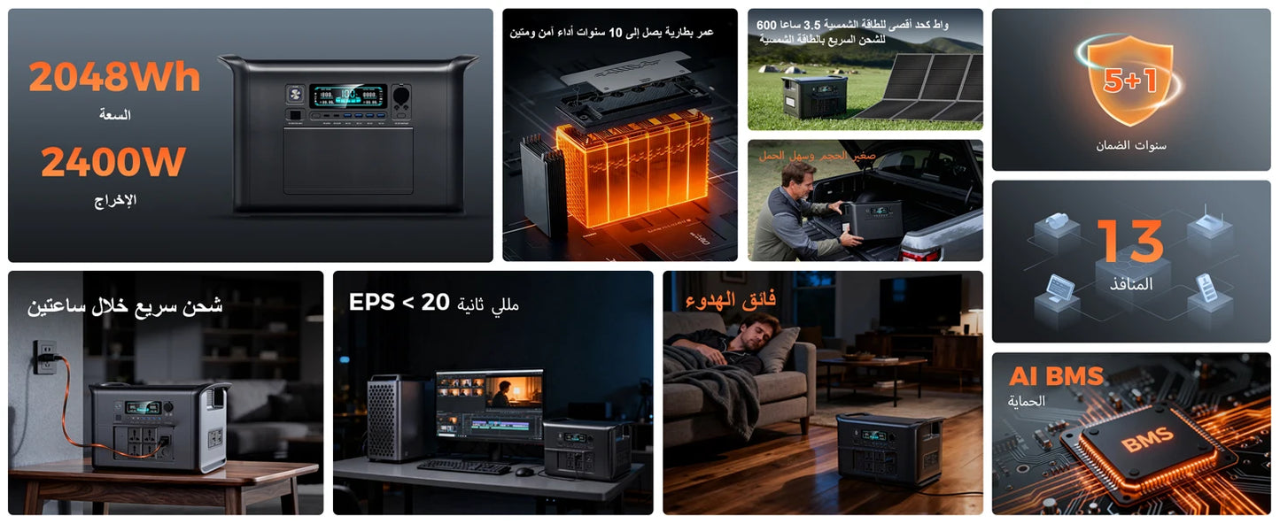 مولد كهرباء 300w 1000w 2000w Portable Power Station Lifepo4 Battery ups Function Camping Equipment Power Bank Saudi Ar