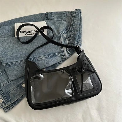 HOT Womens Transparent Ita Bags Girl Transparent Messenger Bag Women's Designer Handbags Ladys DIY Badge Tote Bag Lolita Handbag