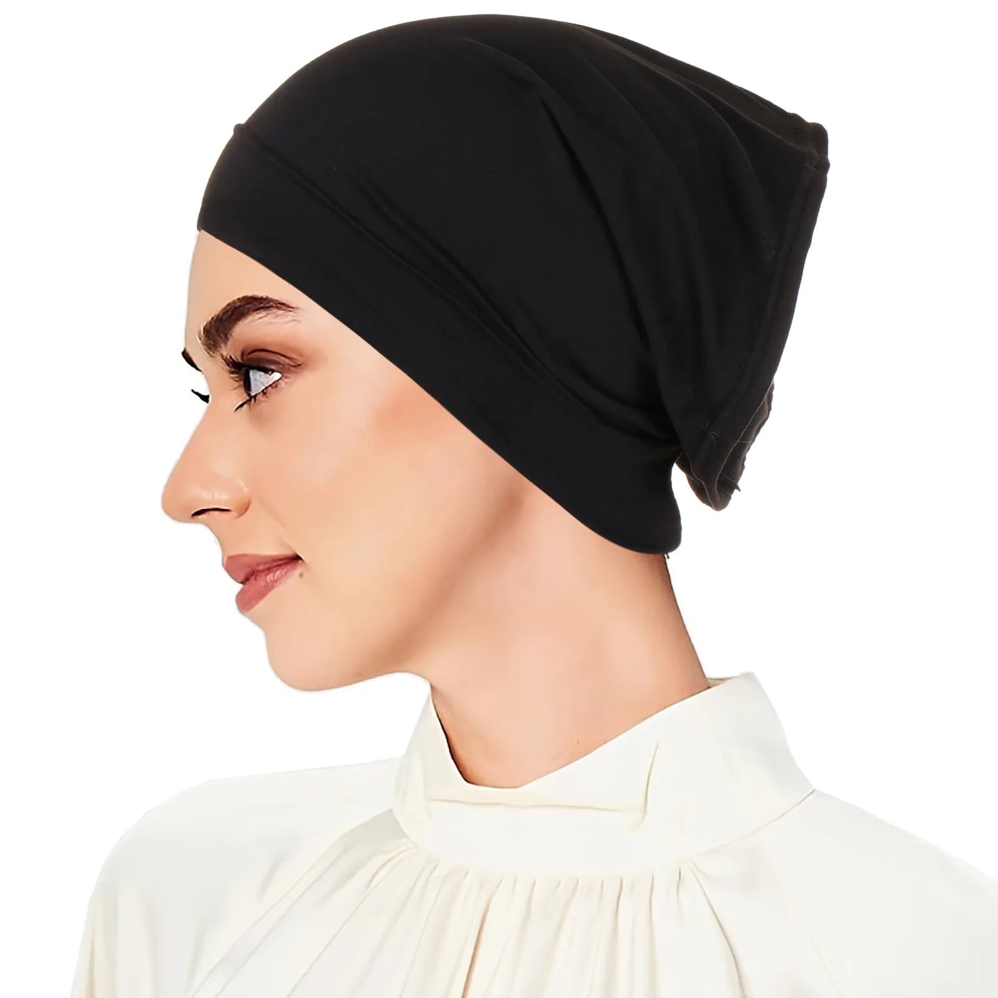Forehead Cross Women Hijab Caps Elastic Fabric Muslim Instant Turban Bonnet Ready To Wear HIjabs Chemotherapy Cap