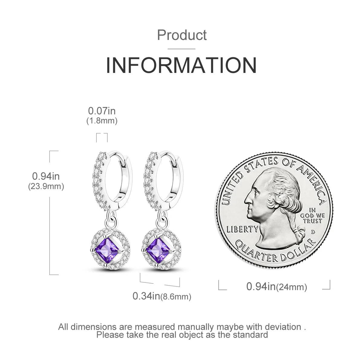 925 Sterling Silver Original Hoop Earring For Woman Luxury  Pendientes Wedding Jewelry Gift