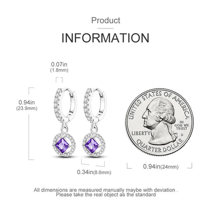 925 Sterling Silver Original Hoop Earring For Woman Luxury  Pendientes Wedding Jewelry Gift