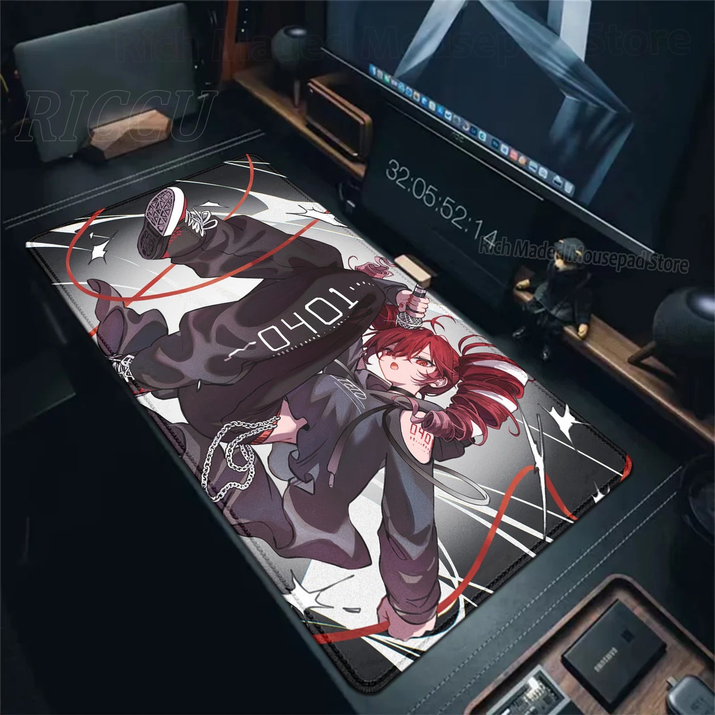 Cute Anime Girl K-Kasane Teto Mousepad Large Gaming Mouse Pad LockEdge Computer Keyboard Desk Mat PC Cabinet Tablepad XXL Mats
