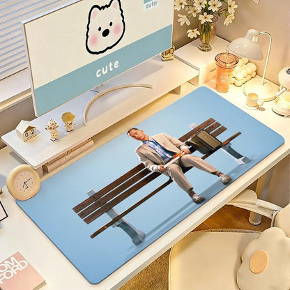 Classic Movie Forrest Gump Mouse Pad Large Non-Slip Waterproof Mat Stitched Edge Keyboard Pad for Gaming Daily Office