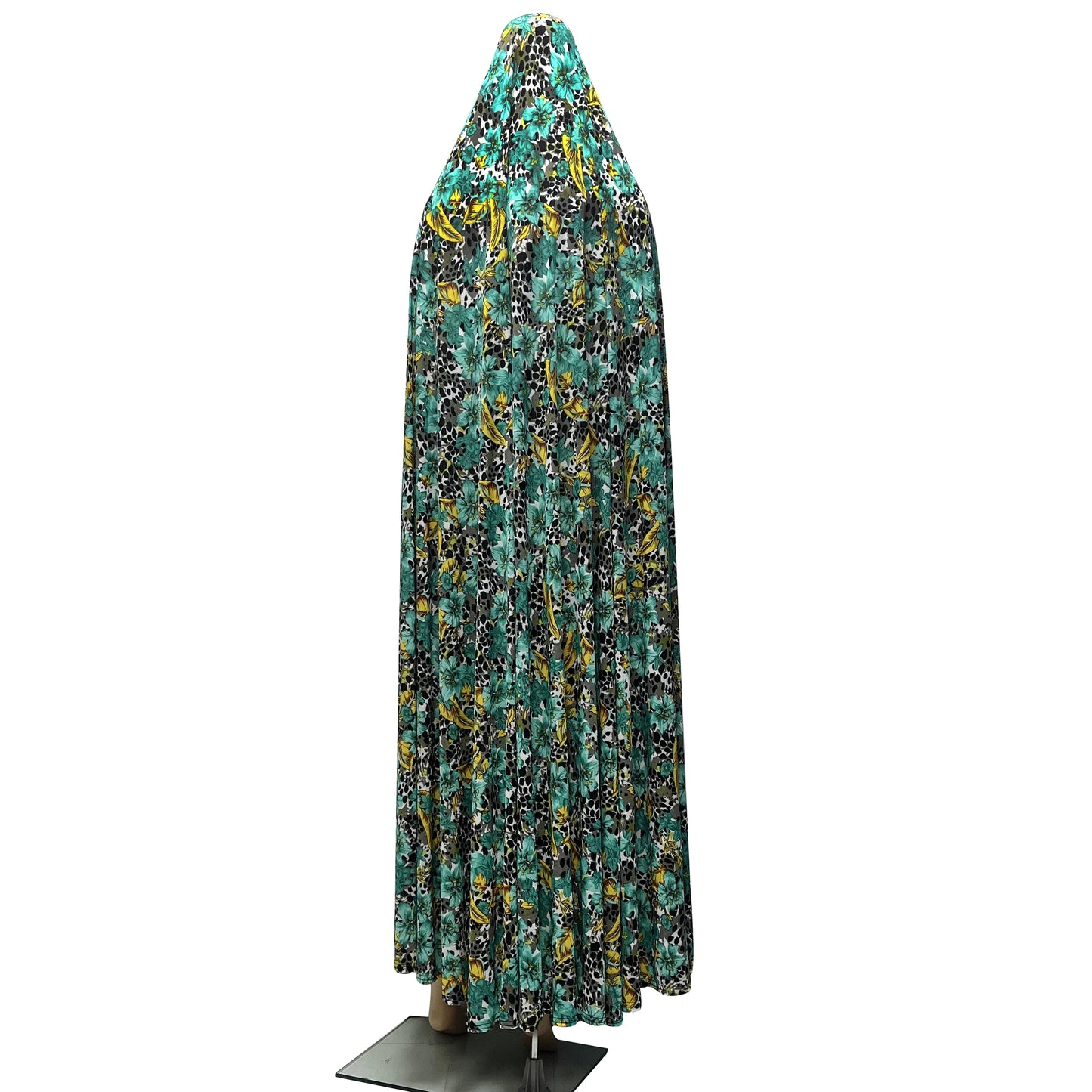 New Sleeveless Pullover Dress Women Prayer Garment Dubai Abaya Arab Jibab Flowers Print Loose Femme Khimar Kaftan Clothes 6XL