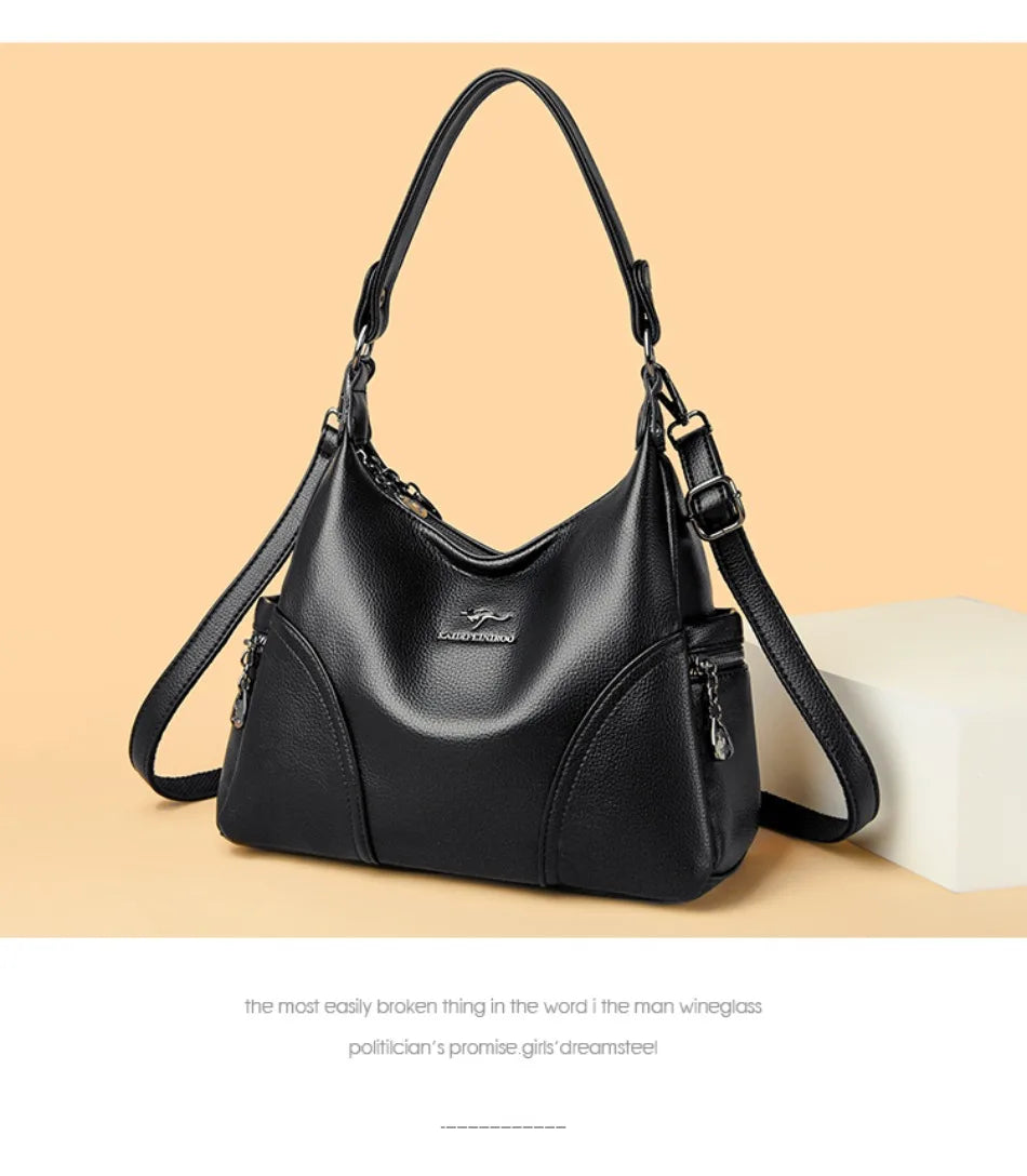 The New Style Bag Leather Luxury Handbags Women Bag Designer Solid Color Women Shoulder Messenger Bags for Women 2024 Sac A Main