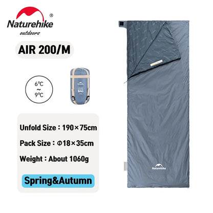 Naturehike Sleeping Bag LW180 Ultralight Cotton Sleeping Bag Waterproof Hiking Sleeping Bag Summer Outdoor Camping Sleeping Bag