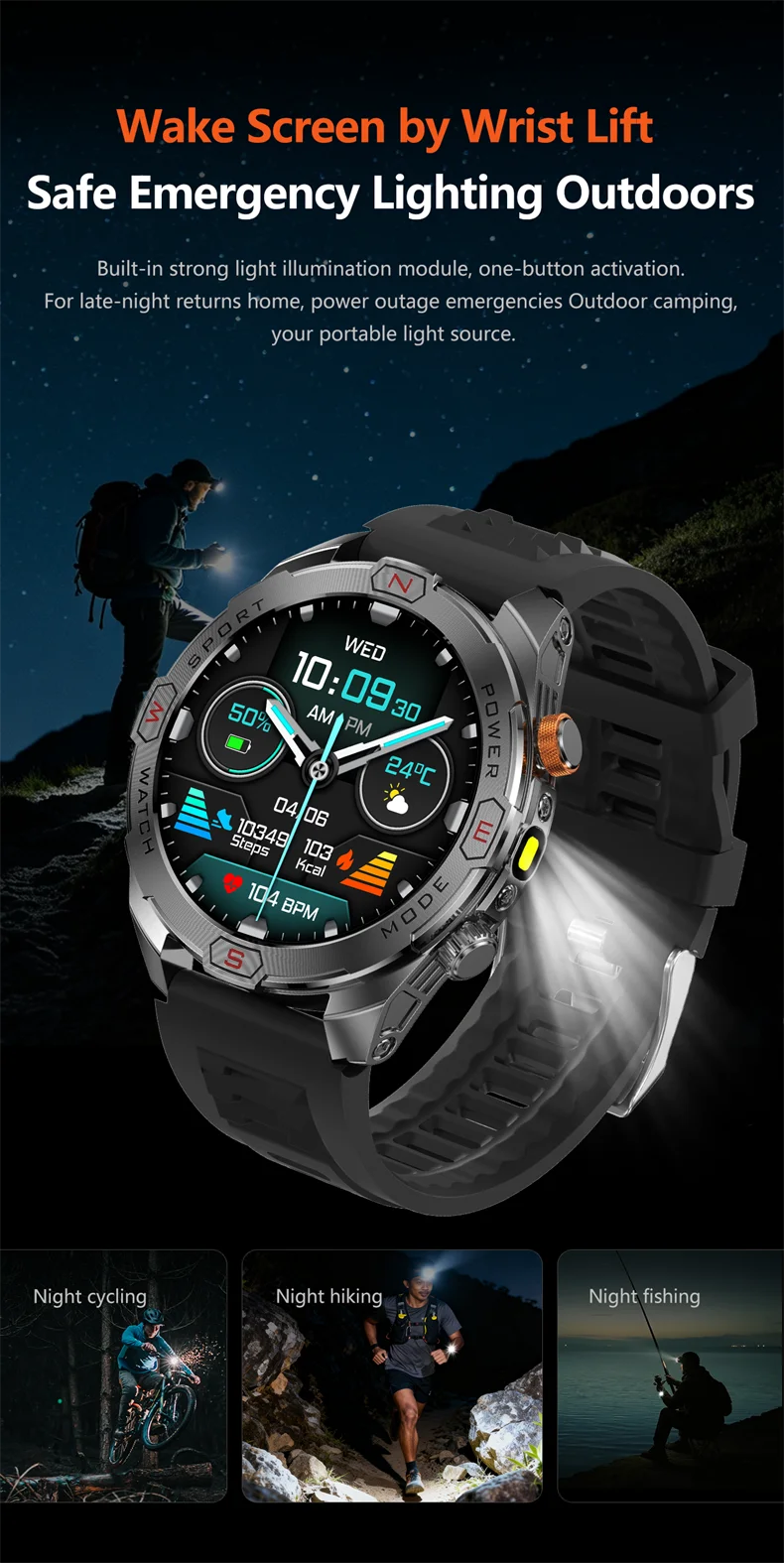 ChiBear Genuine Military Smart Watch Men: 1200 mAh Battery Compass GPS Sports Outdoor Watch Bluetooth Call Smartwatch 2026 New