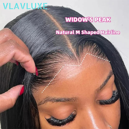 Lagos Hairline Silky Straight 360 HD Transparent Lace M Shaped Glueless 100% Human Hair Glueless Wig Human Hair 13x6 HD Lace Wig