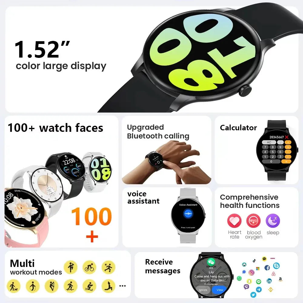 2025 New Smart Watch Heart Rate Sleep Health Monitor Bluetooth Talk Ladies Sport Smart Watch for Android IOS