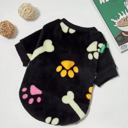 Dog Bone Flannel Dogs Clothes Winter Warm Sweater Pet Clothing Golden Retriever Dog Coats Sweatshirt Pets Puppy Pullover Vest