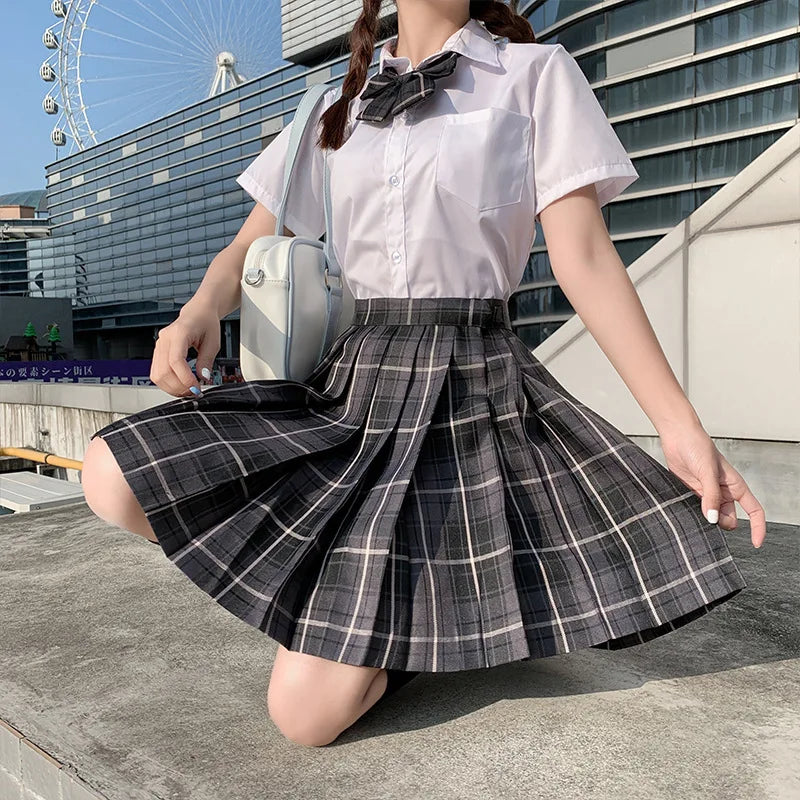 Japanese Bow Tie Skirt Set Student Pleated Skirt Jk Uniform Korean School Sexy Girl Preppy Style Seifuku Japanese School Uniform