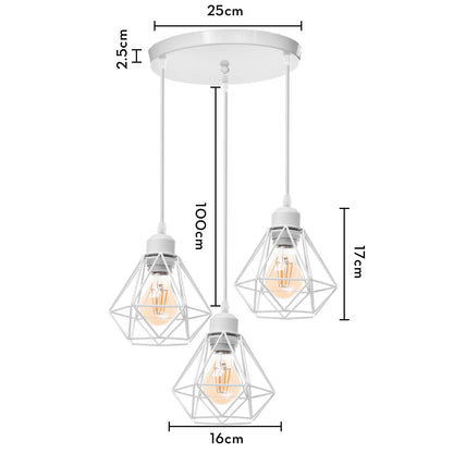 3 Heads Vintage Pendant Lights Wood Hanging Lamp Chandelier Industrial for Loft Dinning Living Room Kitchen Lighting Fixture LED
