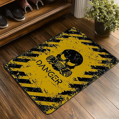 Skull Gas Mask Drum Rug, Non-Slip Washable Area Carpet for Room Office, Artistic Gift Decor