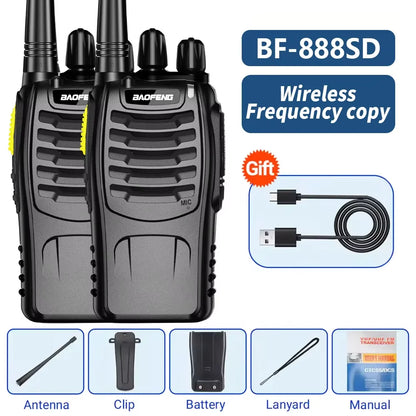 Baofeng BF-888SD Digital Walkie Talkie UHF PMR446 MHz 16CH Long Range Two Way Radio Type-C Charging Noise Reduction Encrypted Ha