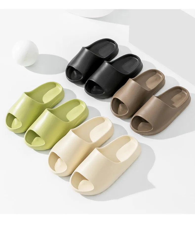 Evshine Women's Coconut Slippers Cloud Thick-soled Sandals Summer Fashion Soft Bottom Men Beach Shoes EVA Non-slip Bath Slides
